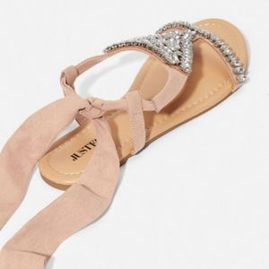 Blush Razzle Dazzle Flat Sandles NEW